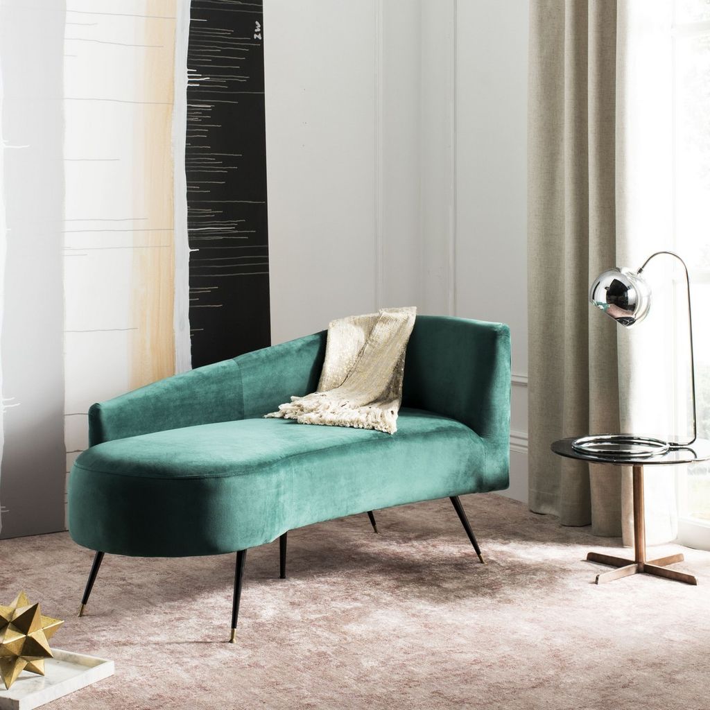 Evangeline Parisian Settee, 57.5" X 28", Emerald/Black