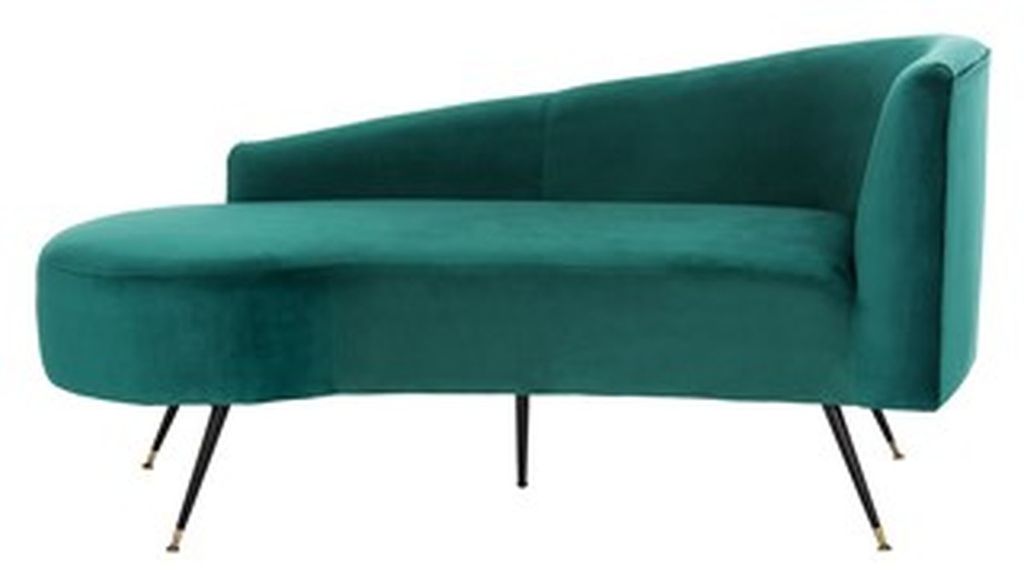 Evangeline Parisian Settee, 57.5" X 28", Emerald/Black