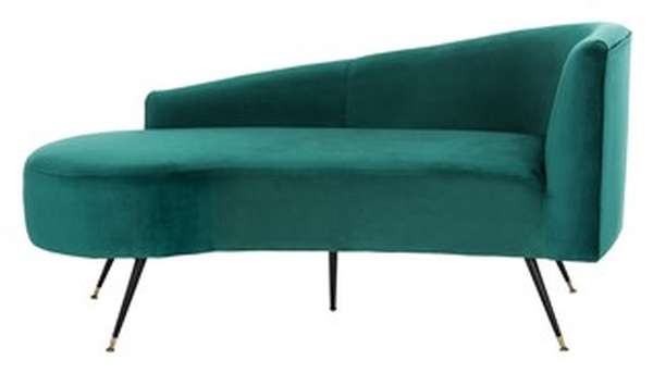 Evangeline Parisian Settee, 57.5" X 28", Emerald/Black