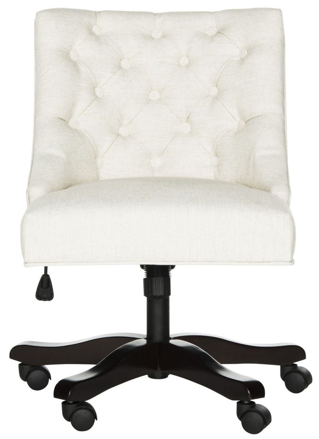 Preview image for Soho Tufted Linen Swivel Desk Chair, 25.2" X 33.9", Creme