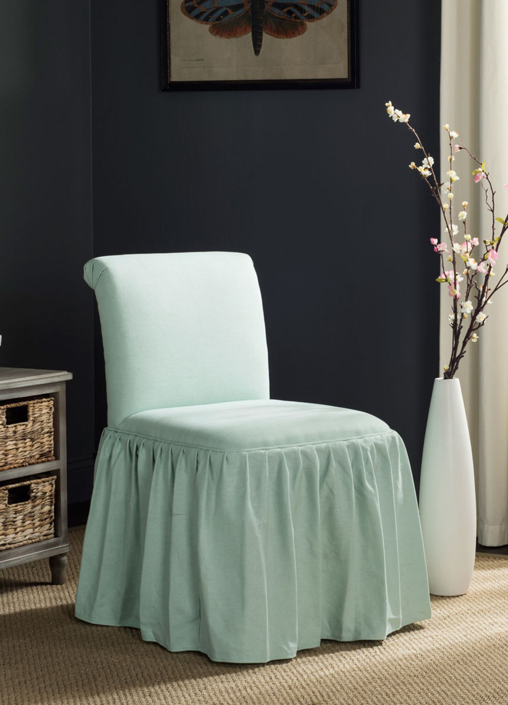 Ivy Vanity Chair, 19.7" X 31.9", Robins Egg Blue