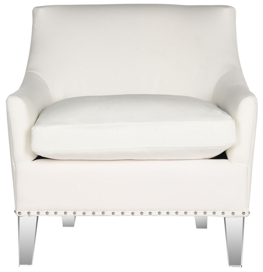 Preview image for Hollywood Glam Tufted Acrylic White Club Chair W/ Silver Nail Heads, 31.3" X 31.9"
