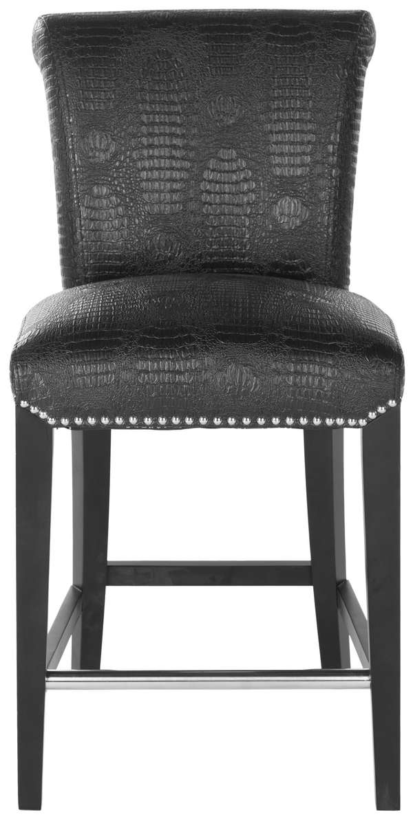 Seth Counter Stool, 18.7" X 36", Black/Crocodile