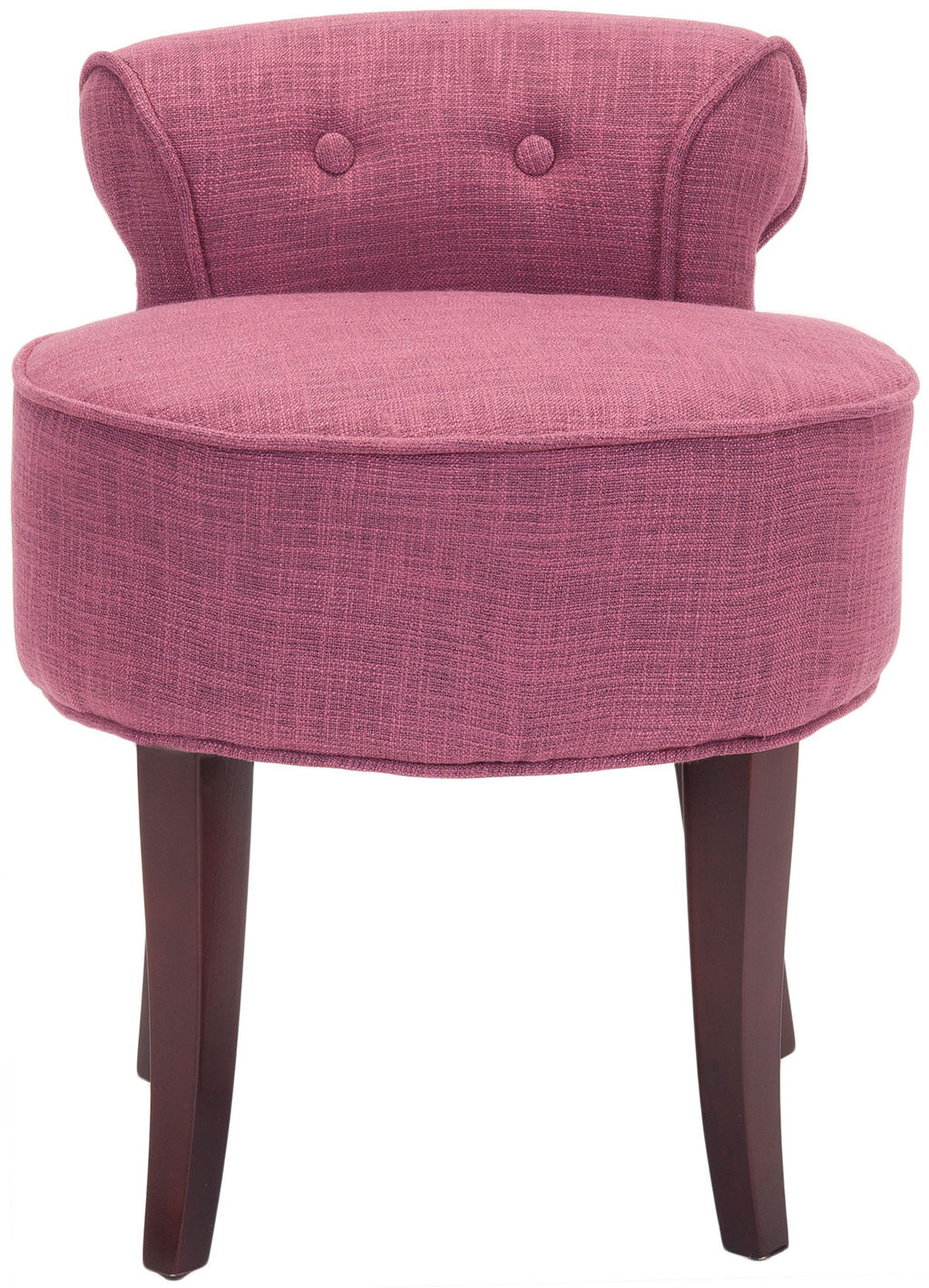 Georgia Vanity Stool, 17.9" X 22.8", Rose/Cherry Mahogany