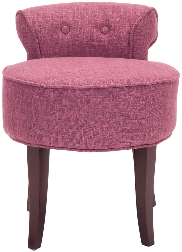 Georgia Vanity Stool, 17.9" X 22.8", Rose/Cherry Mahogany