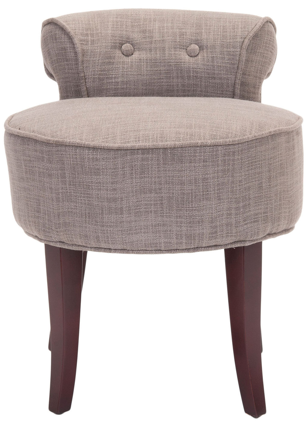 Georgia Vanity Stool, 17.9" X 22.8", Stone/Cherry Mahogany