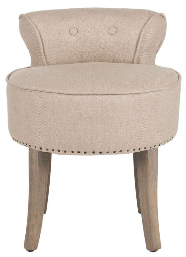 Georgia Vanity Stool, 17.9" X 22.8", Beige