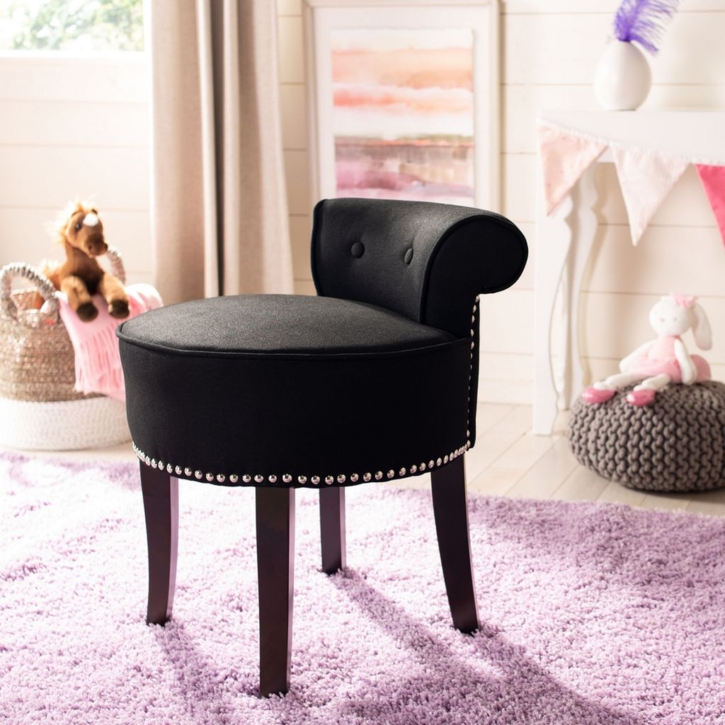 Georgia Vanity Stool, 17.9" X 22.8", Black