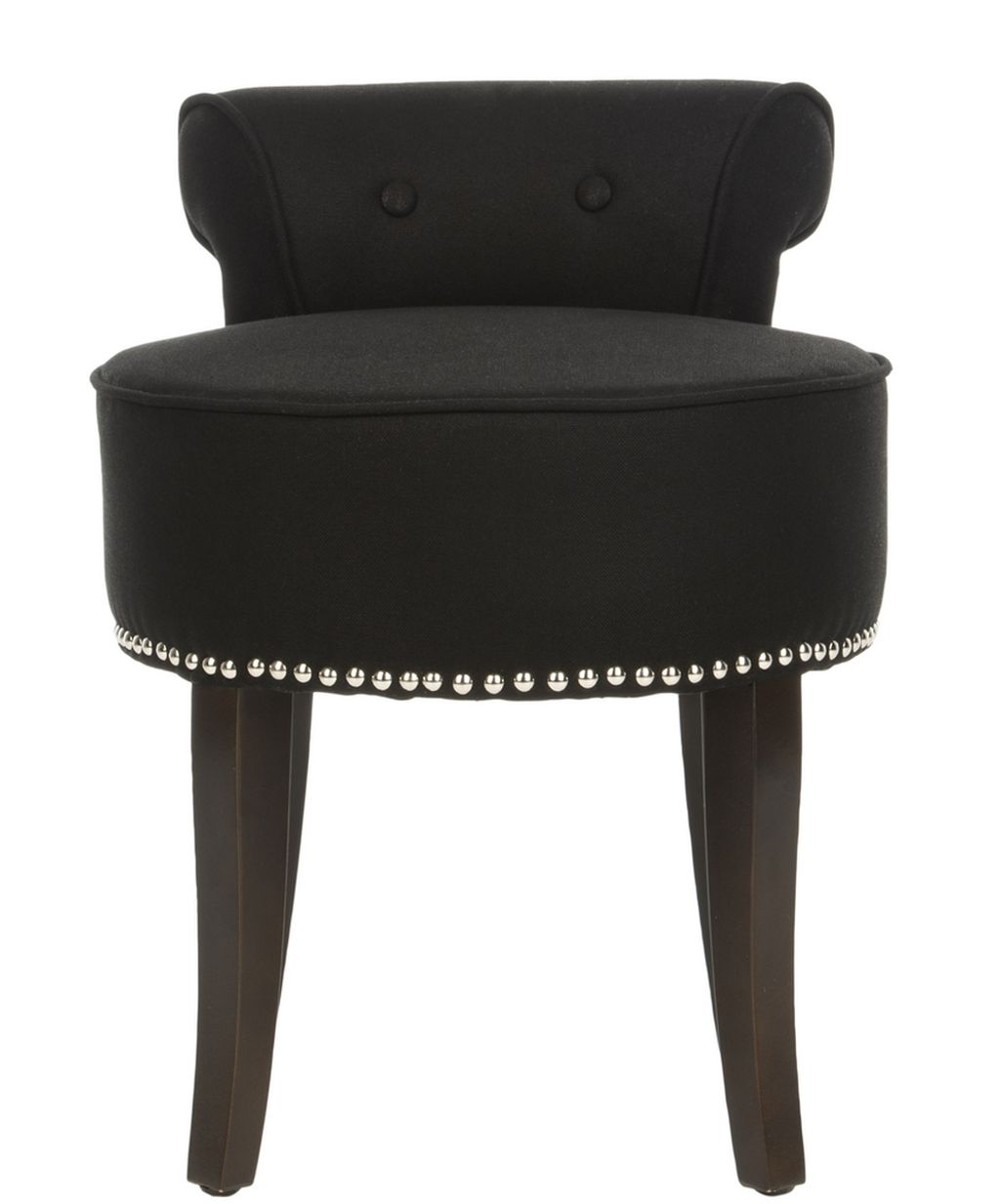 Georgia Vanity Stool, 17.9" X 22.8", Black
