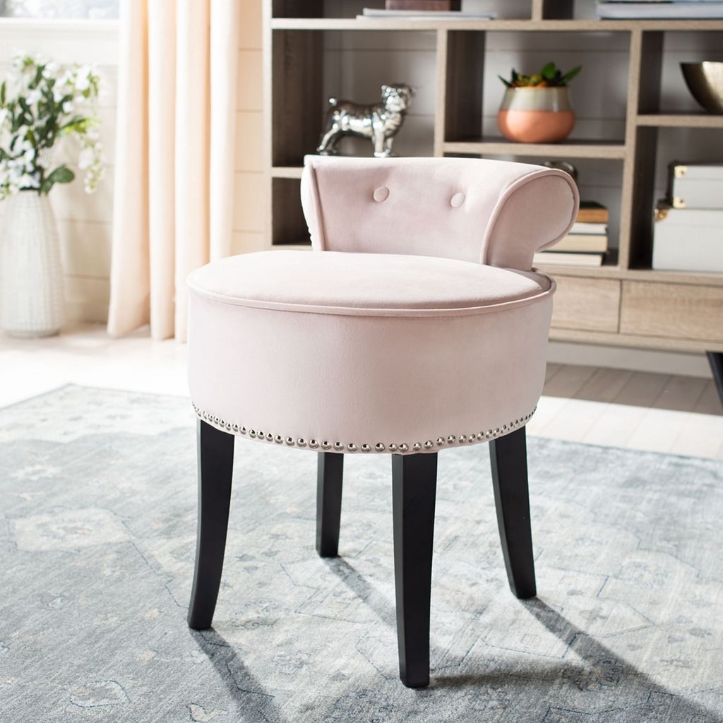Georgia Vanity Stool, 17.9" X 22.8", Blush