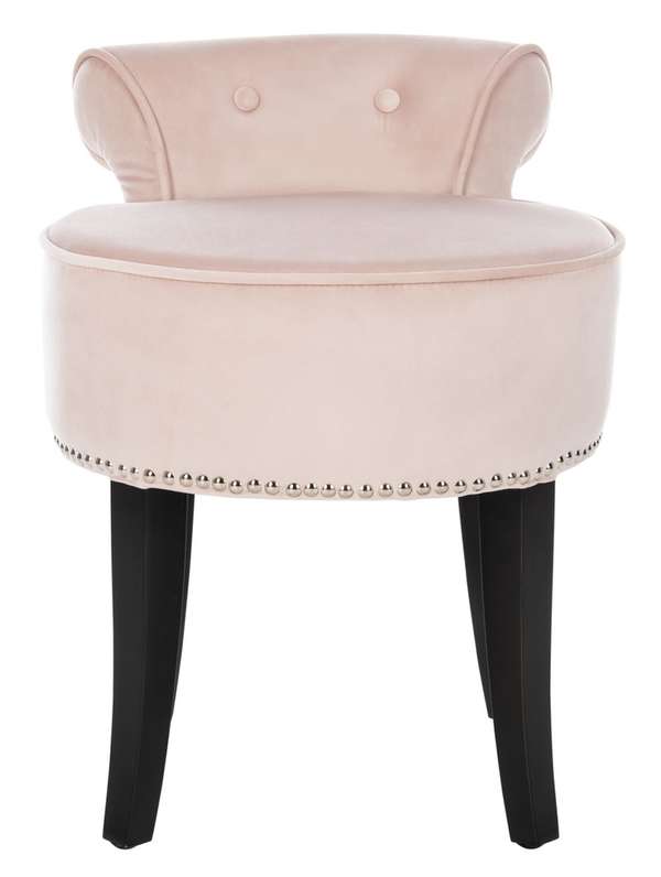 Georgia Vanity Stool, 17.9" X 22.8", Blush