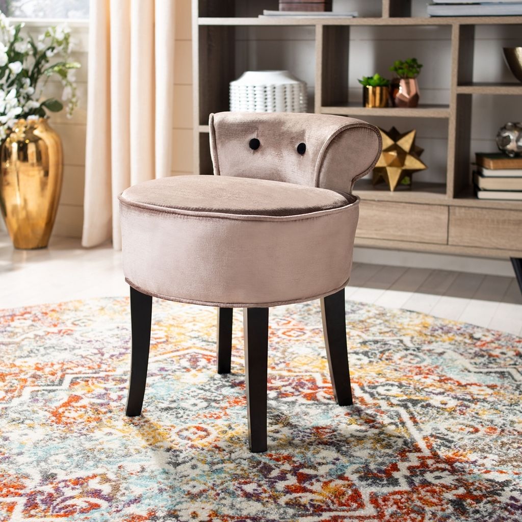 Georgia Vanity Stool, 17.9" X 22.8", Champagne