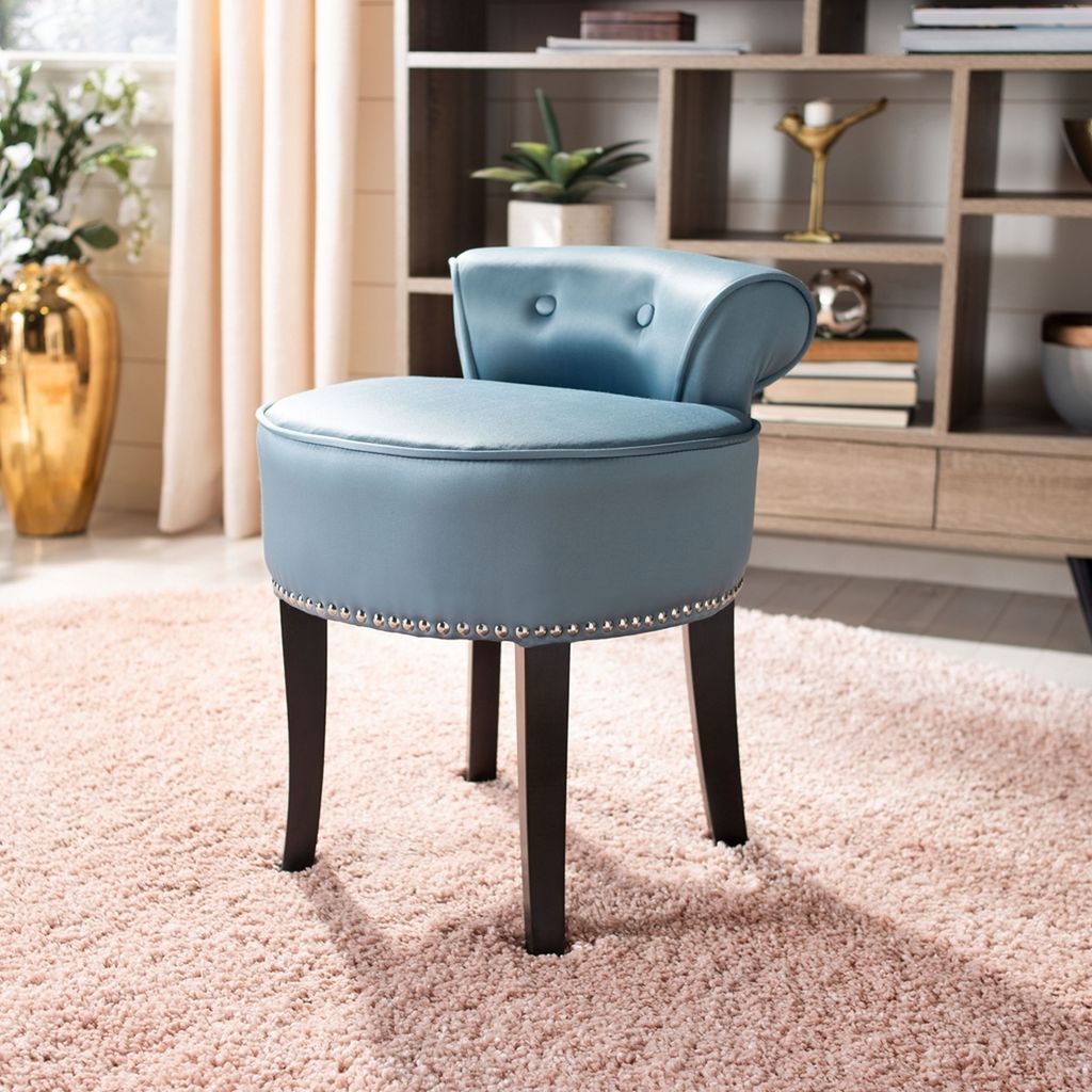 Georgia Vanity Stool, 17.9" X 22.8", Teal
