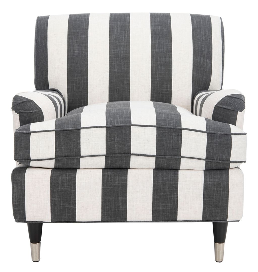 Chloe Club Chair, 29.3" X 31.5", Black/White
