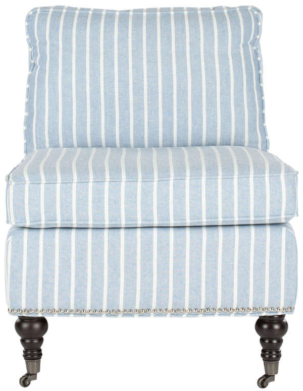 Randy Slipper Chair, 24" X 32.7", Blue/White