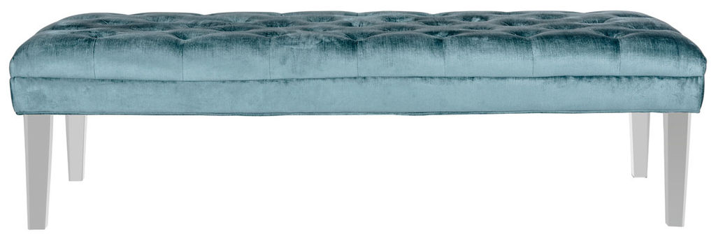 Plush Bench, 62.6" X 18.1", Cyan