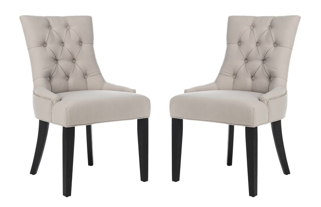 Preview image for Abby 19''H Tufted Side Chairs, Set Of 2 - Silver Nail Heads, 22" X 36.4", Taupe