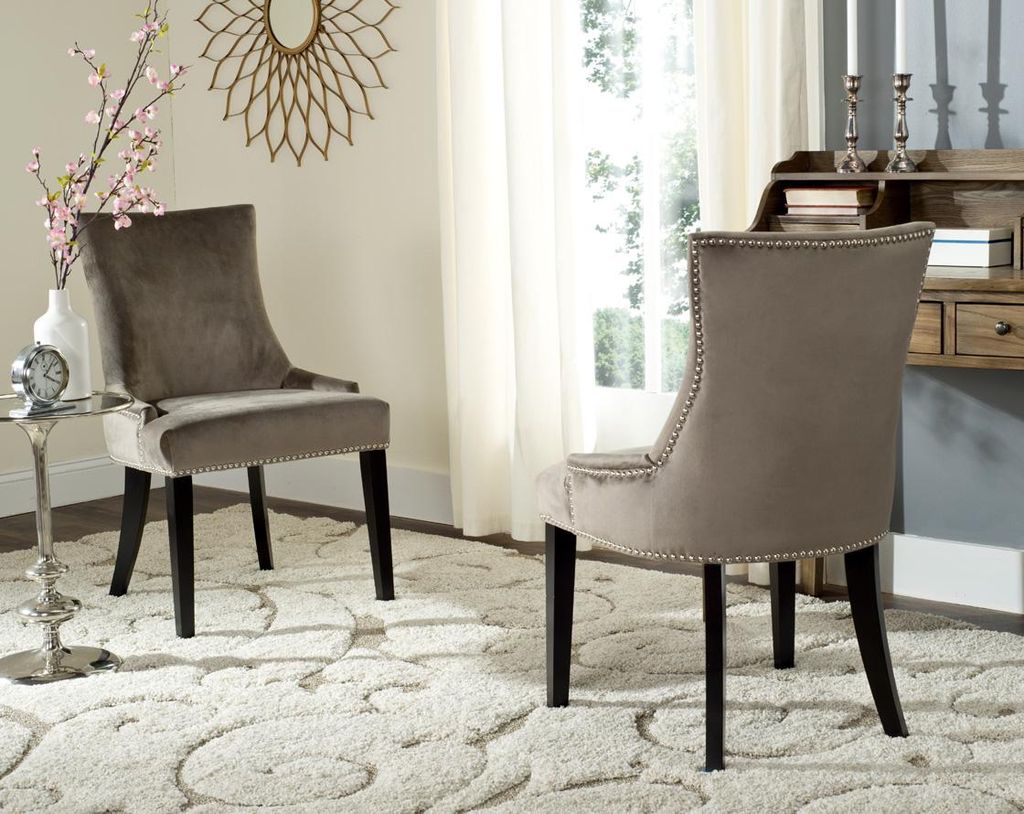 Lester 19''H Dining Chair, Set Of 2 - Nickel Nail Headd=S, 22" X 36.4"