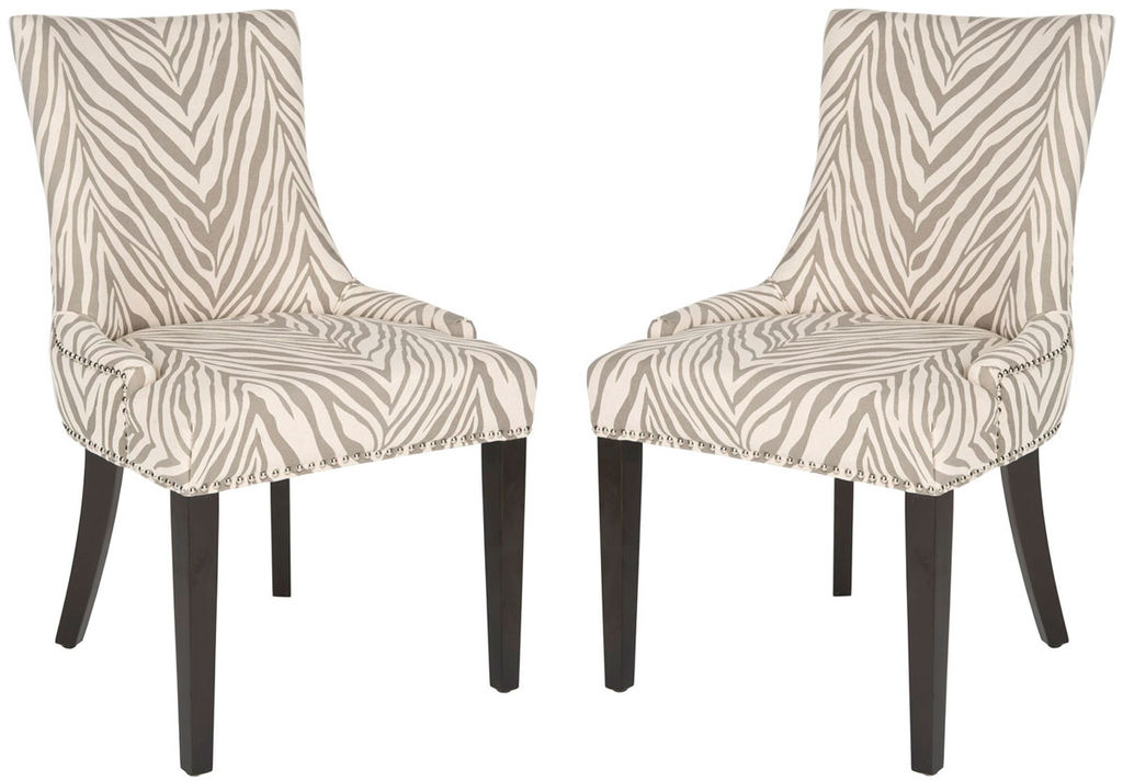 Preview image for Lester 19''H Dining Chair, Set Of 2 - Silver Nail Heads, 22" X 36.4", Grey Zebra