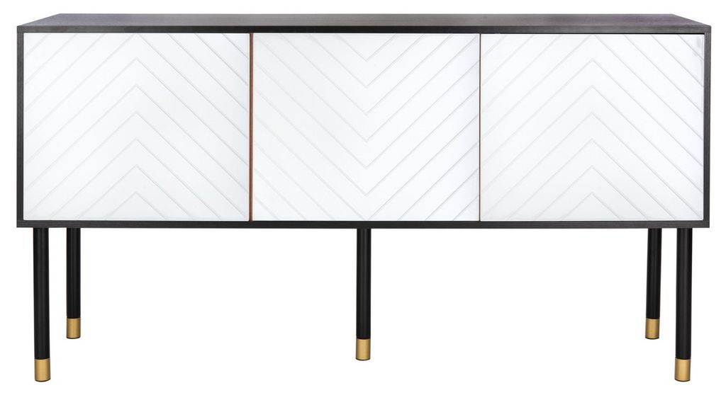Oakley Tv Stand, 55.12" X 29.53", Black/White