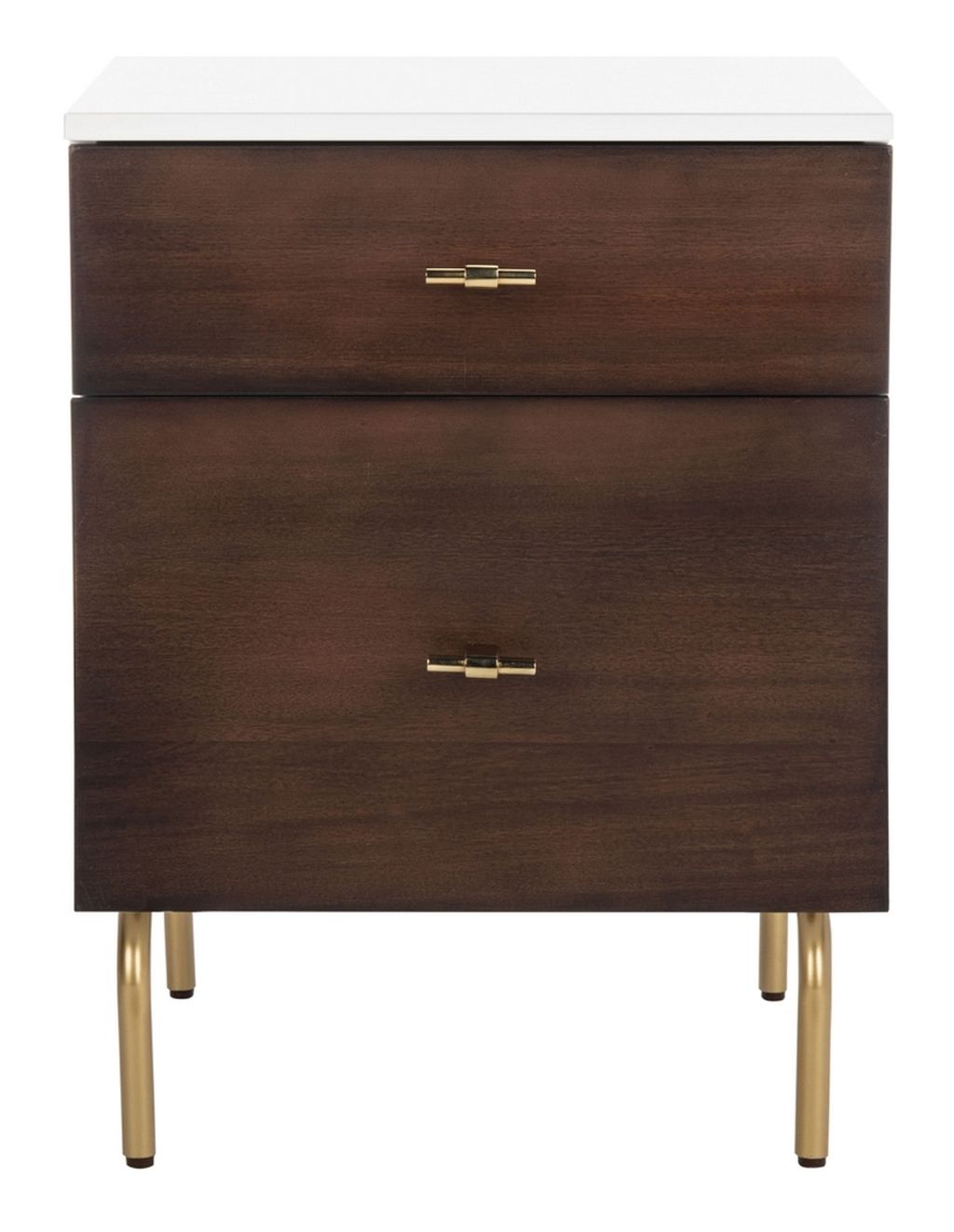 Preview image for Genevieve 2 Drawer Nightstand, 17.99" X 24.02", Walnut/White