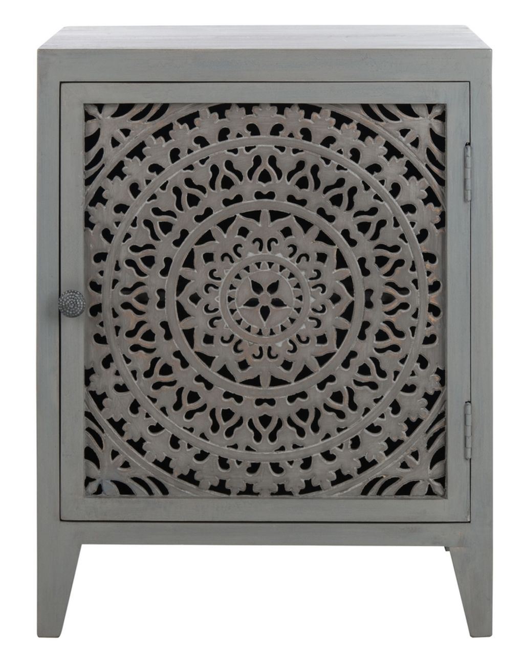 Preview image for Thea 1 Door Carved Nightstand, 20" X 26", Grey Walnut