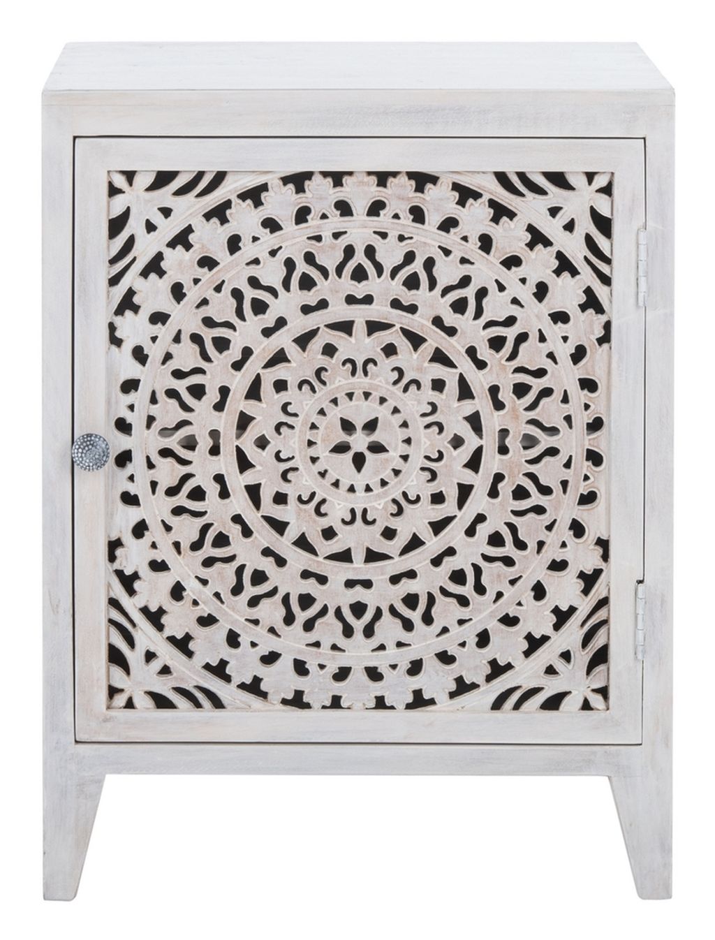 Preview image for Thea 1 Door Carved Nightstand, 20" X 26", White Washed