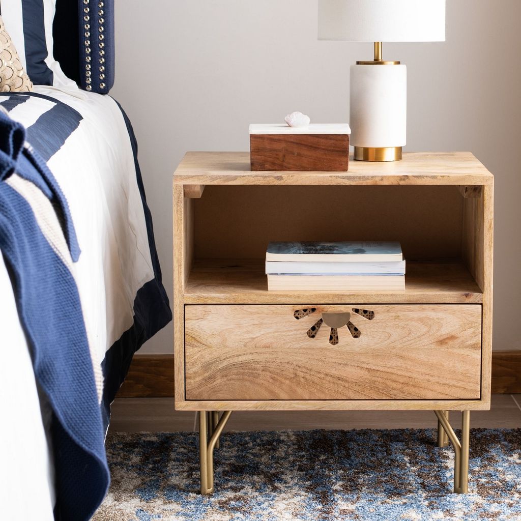 Lily 1 Shelf 1 Drawer Nightstand, 19" X 19.7"
