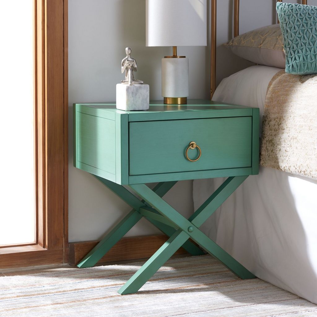 Nightstand Accent Table Turquoise