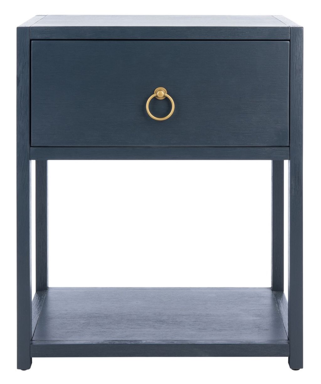 Yudi 1 Drawer 1 Shelf Nightstand, 21" X 26", Navy