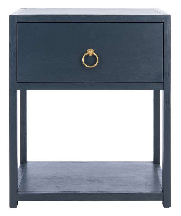 Yudi 1 Drawer 1 Shelf Nightstand, 21" X 26", Navy