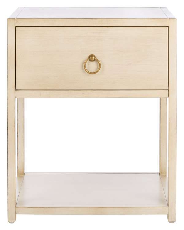 Yudi 1 Drawer 1 Shelf Nightstand, 21" X 26", Antique White
