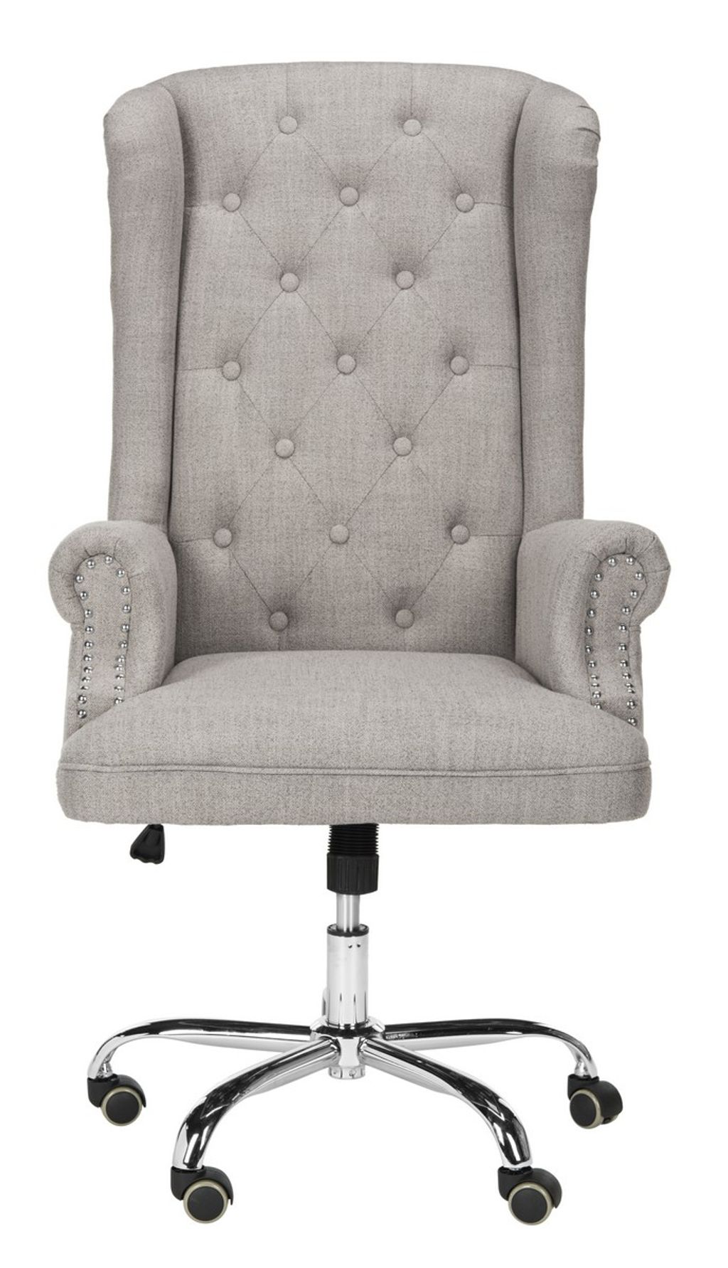 Preview image for Ian Linen Chrome Leg Swivel Office Chair, 24.2" X 46.06"