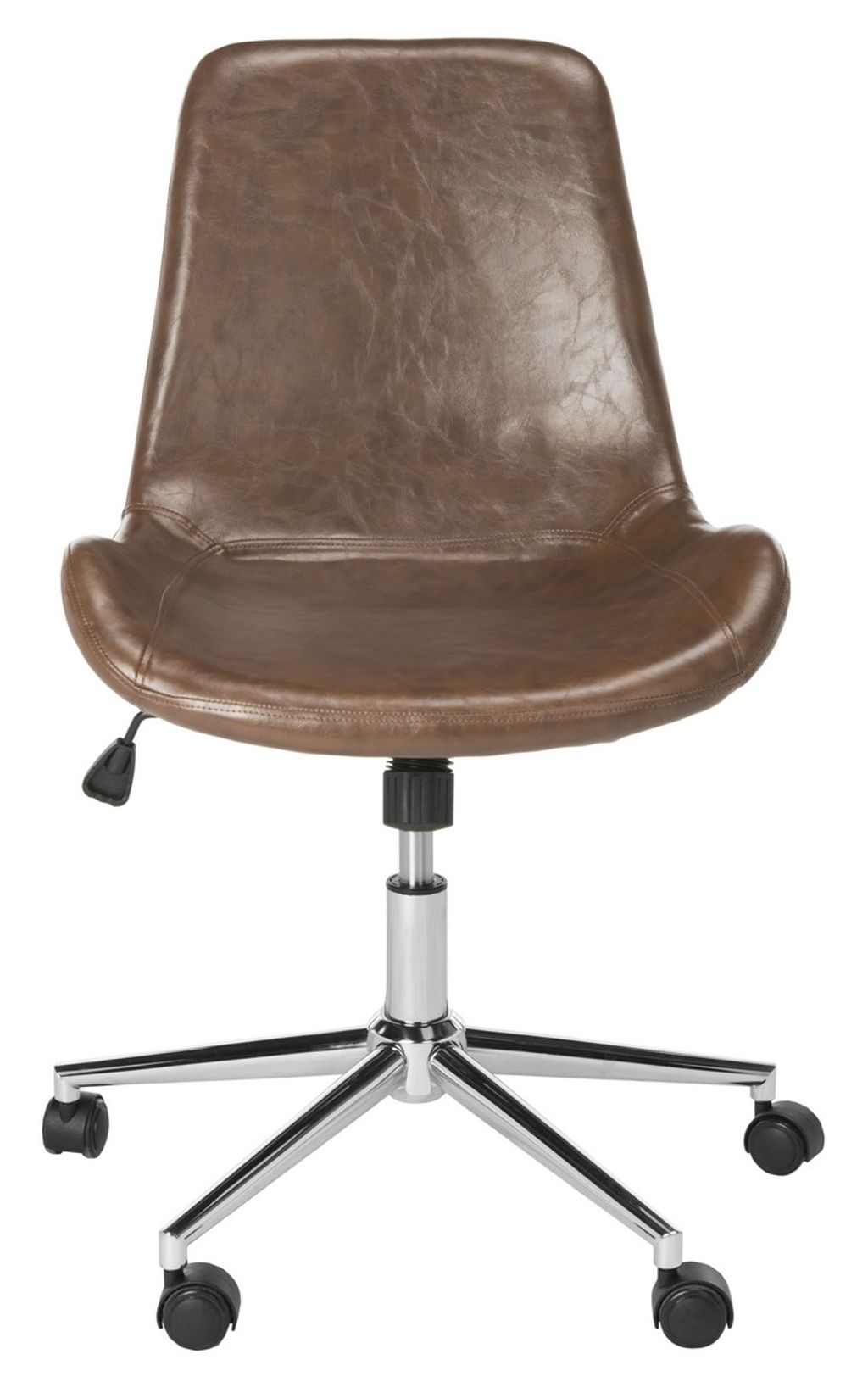 Preview image for Fletcher Swivel Office Chair, 21.5" X 32.2", Brown/Chrome