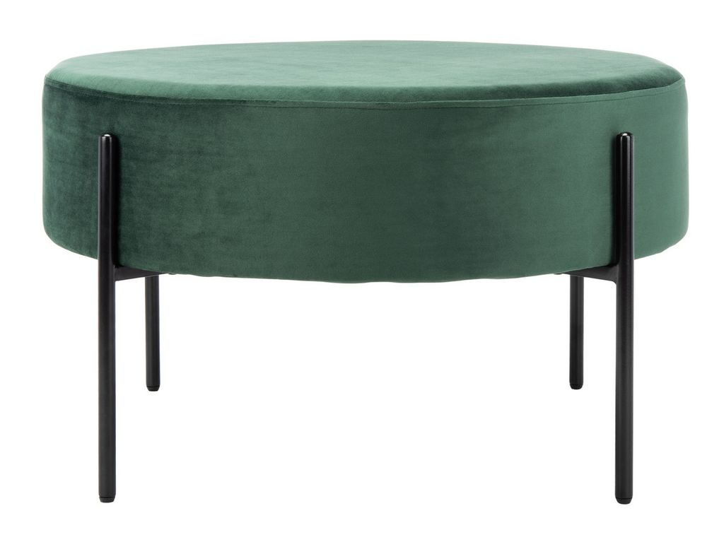 Preview image for Lisbon Round Cocktail Ottoman, 31.5" X 18", Malachite Green/Black