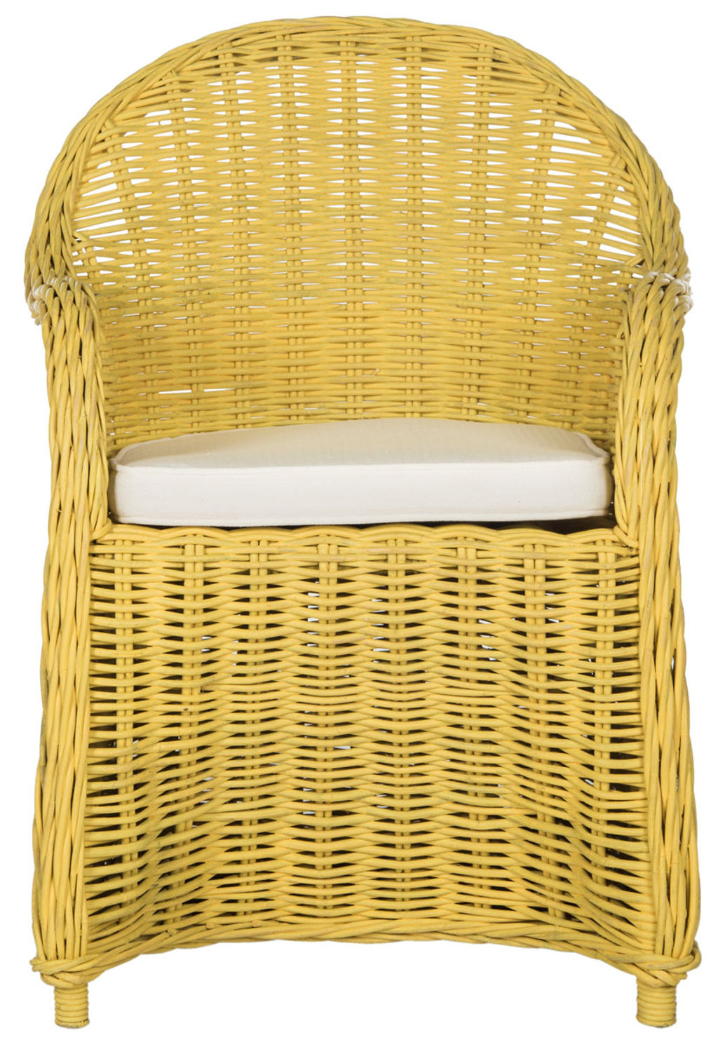 Callista Wicker Club Chair, 24" X 35", Yellow