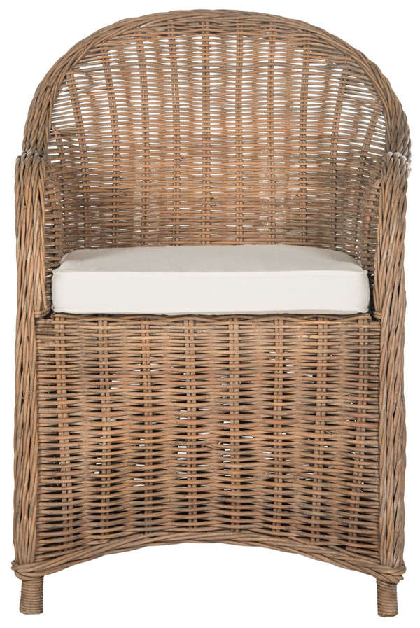 Hemi Striped Wicker Club Chair, 25.5" X 35.5"