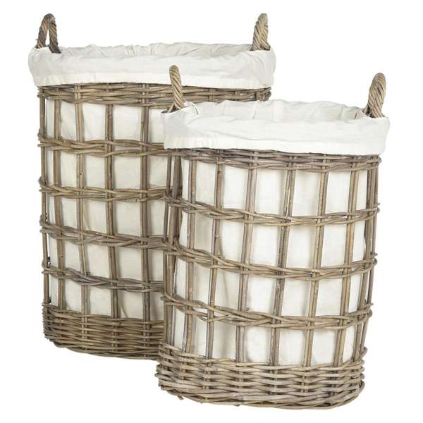 Adisa Wicker Storage Hamper - Two In One, 20.5" X 25"