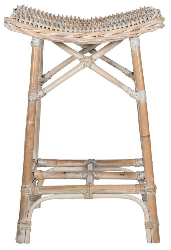 Rayna Wicker Bar Stool, 16.9" X 27.5"