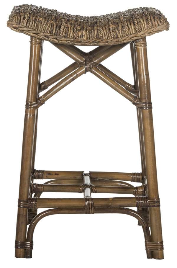 Ramiro Wicker Bar Stool, 16.9" X 27.5"