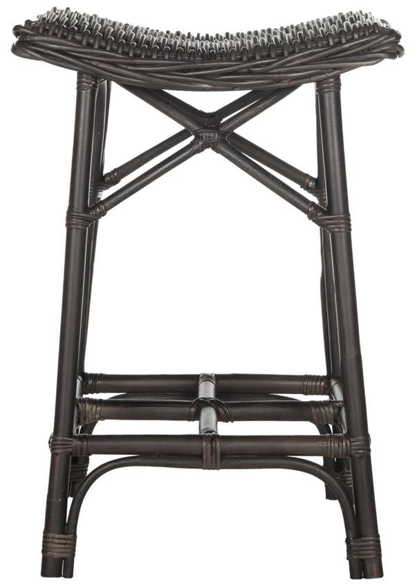 Amara Wicker Bar Stool, 16.9" X 27.5"