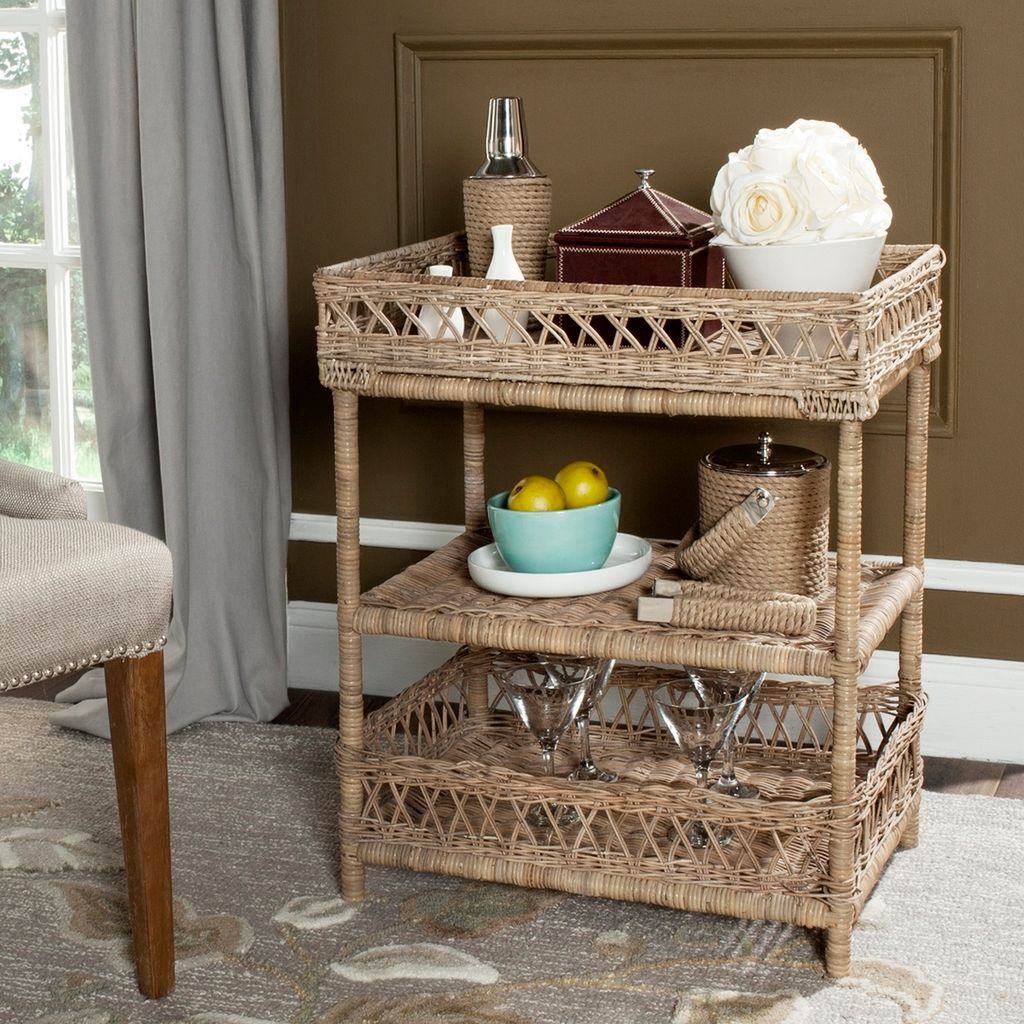 Accent Table In Natural Rattan (27.50"H x 23.60"W x 15.70"D)