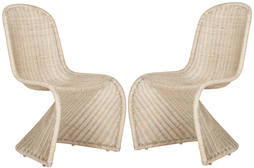 Preview image for Tana Wicker Side Chair, 19.2" X 35", Grey, Set Of 2