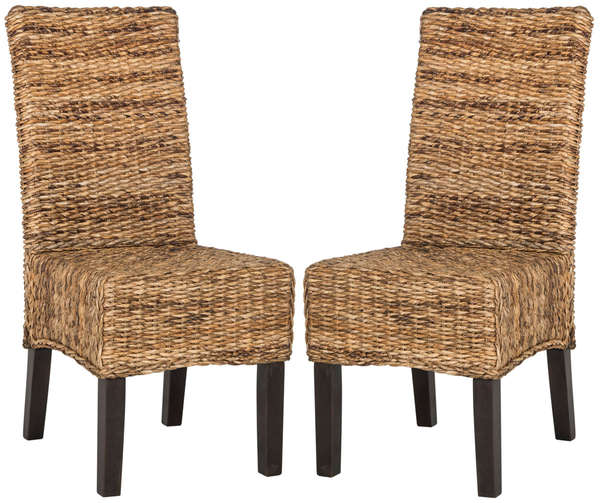 Avita 18''H Wicker Dining Chair, 17.3" X 38.5", Natural, Set Of 2