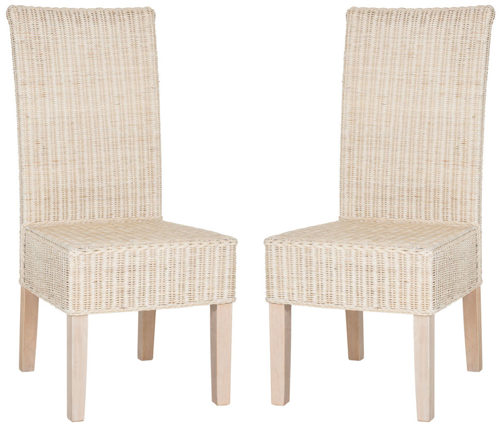 Preview image for Arjun 18''H Wicker Dining Chair, 18.1" X 40.1", White Washed, Set Of 2
