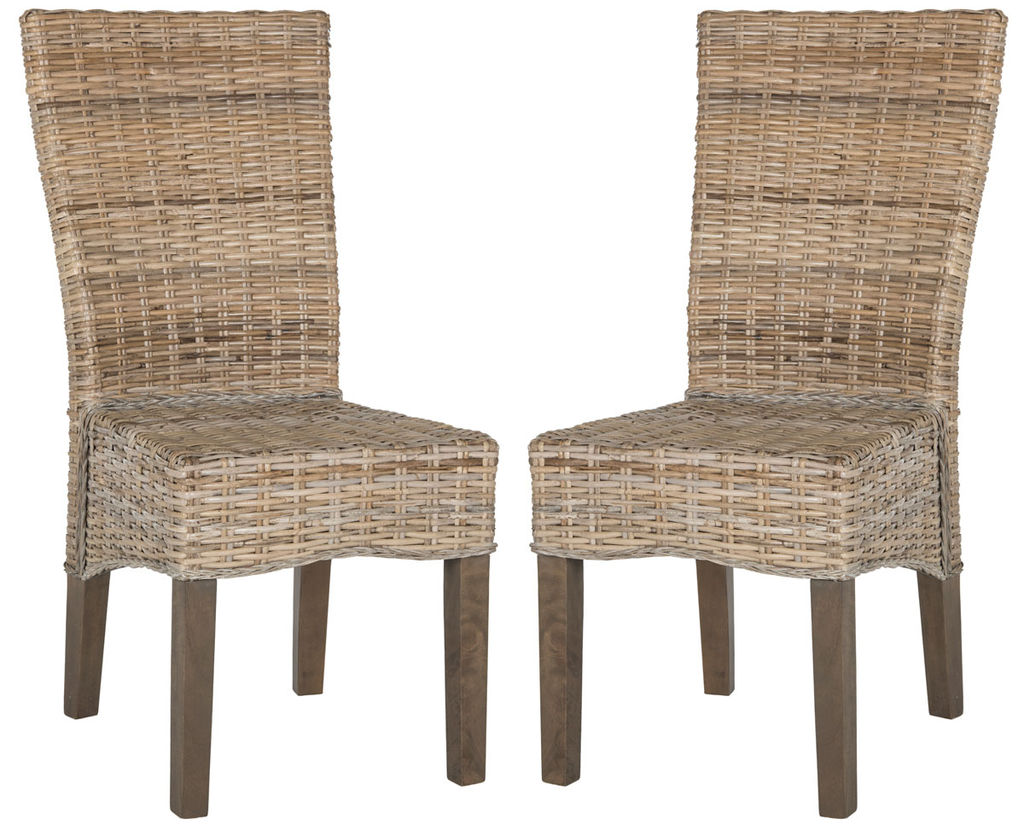 Preview image for Ozias 19''H Wicker Dining Chair, 18.5" X 39", Grey, Set Of 2