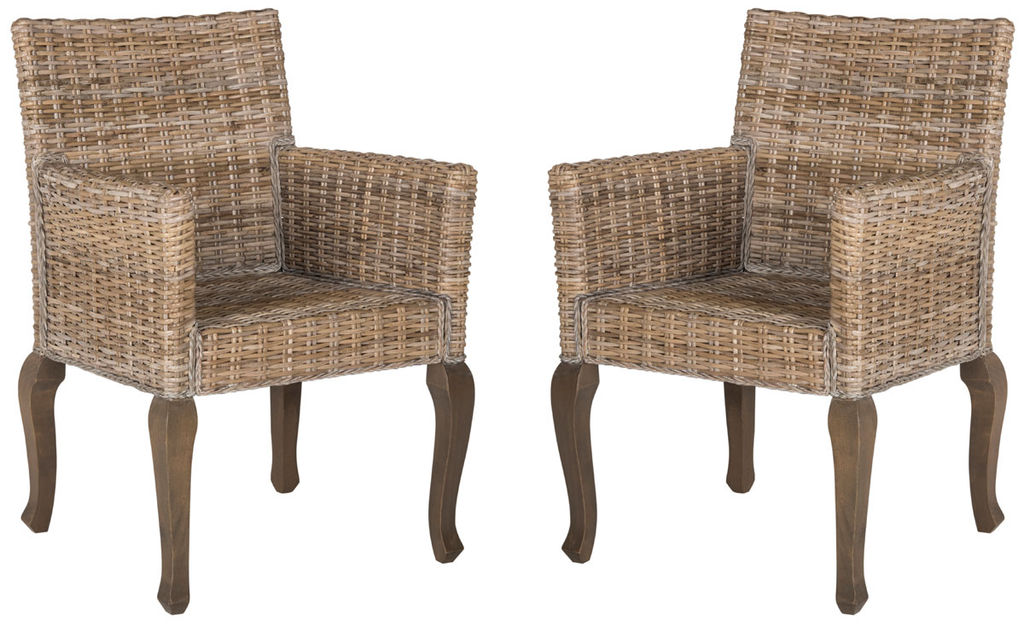 Armando 18''H Wicker Dining Chair, 23" X 34", Natural, Set Of 2