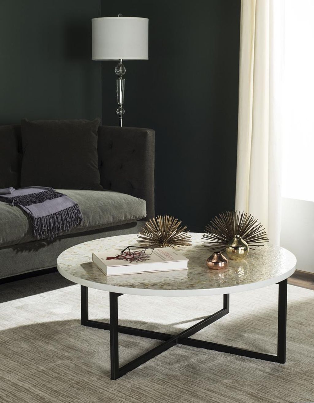 Cheyenne Coffee Table, 39.8" X 15.4", Beige/Multi