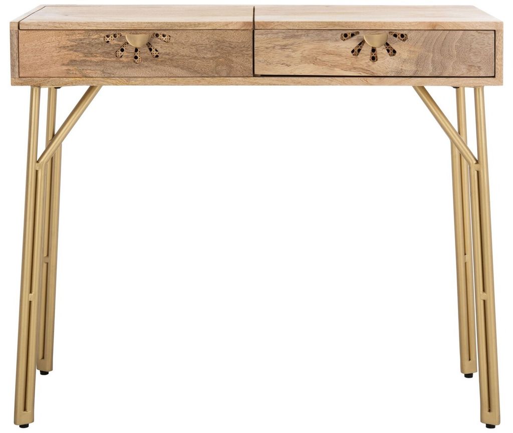Lily 2 Drawer Vanity With Mirror, 35.4" X 30.3"