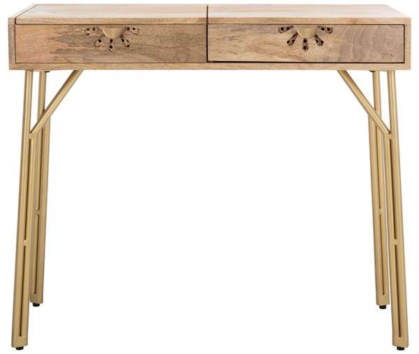 Lily 2 Drawer Vanity With Mirror, 35.4" X 30.3"